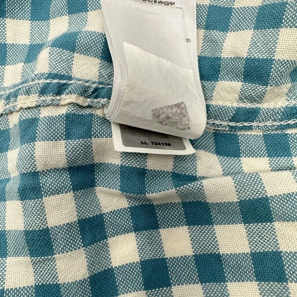 The North Face Men's Short Sleeve Blue Check Button Up Shirt‎ Size M Casual